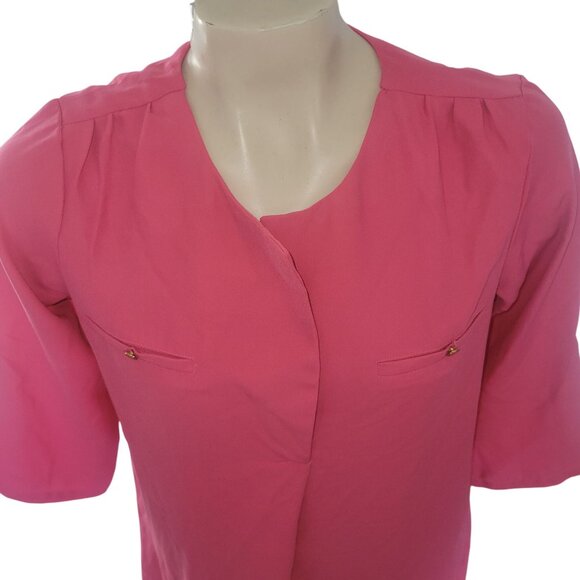 Fig Womens Tunic‎ Top S Pink 3/4 Sleeve Lightweight 100% Polyester - Picture 5 of 7